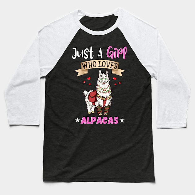 Just a girl who loves alpacas Baseball T-Shirt by JustBeSatisfied